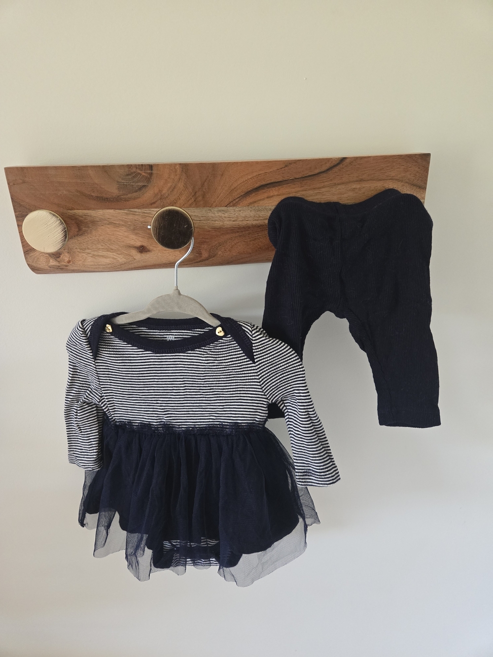GAP Navy and White Striped Tulle Baby Matching Set